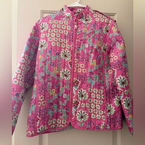 2/15$!! Koret Pink Floral Quilted Zip Jacket